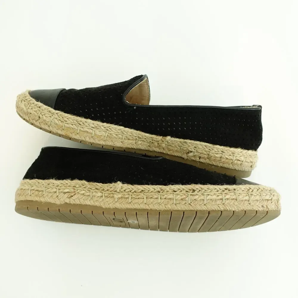 Charter Club Womens Jonii Espadrille Platform Flats Round Toe Black Size 6.5M